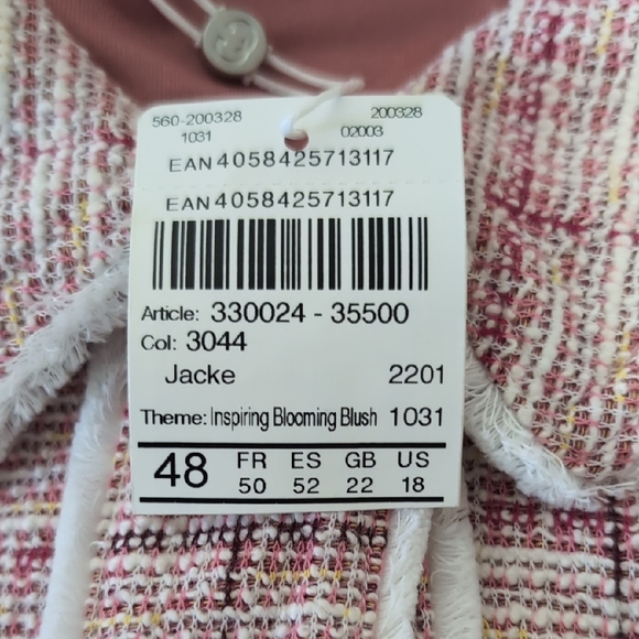 Pink Tweed Button-Up Jacket - Picture 3 of 3